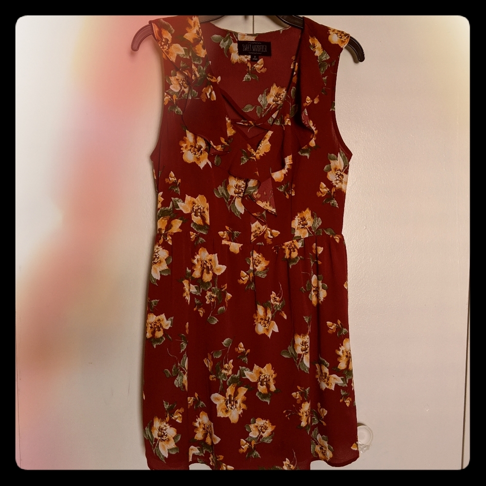 Red flower dress